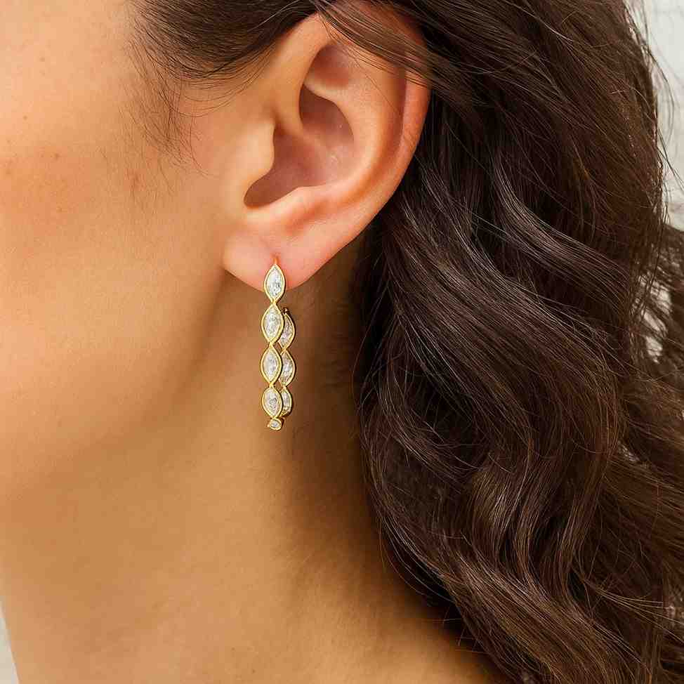 screw back earrings anniversary gift marquise lab grown diamond earrings
