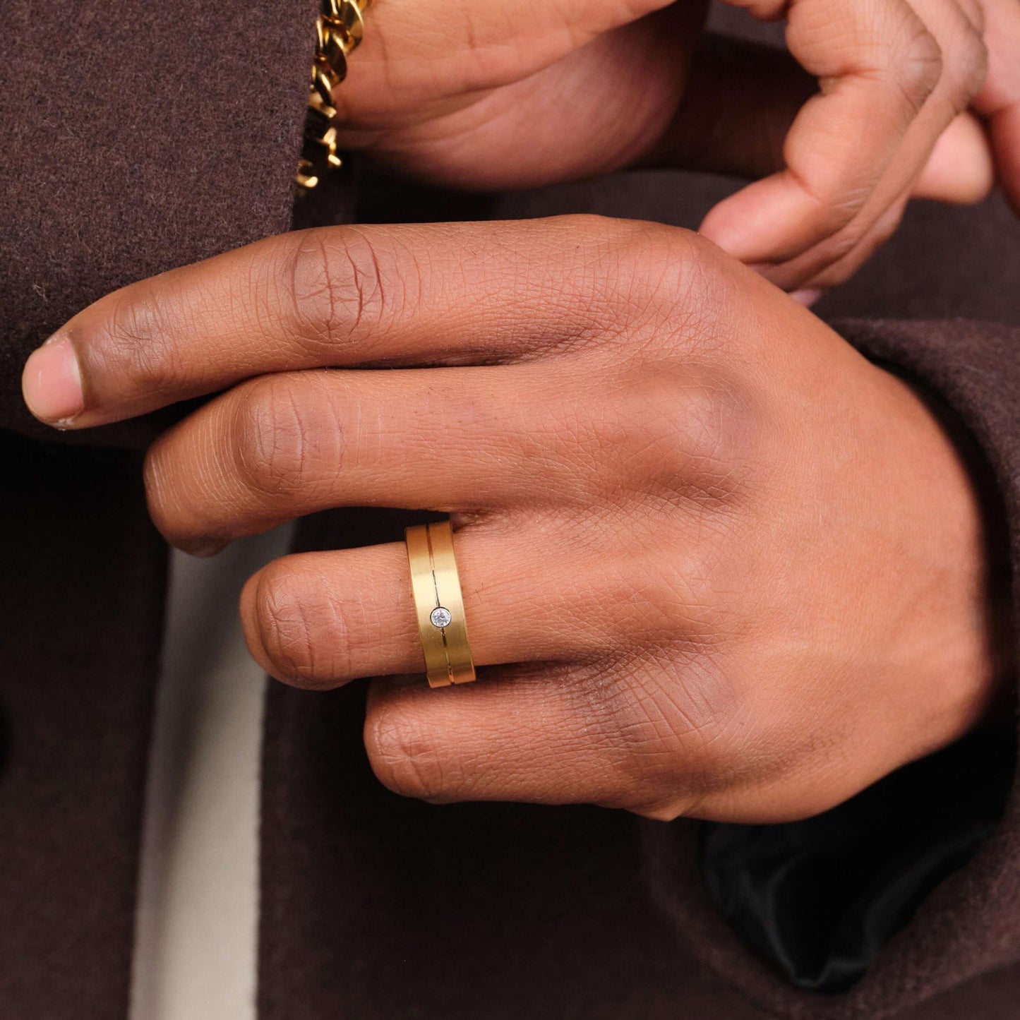 Single diamond classic wedding ring, Flush set Diamond Wedding Band