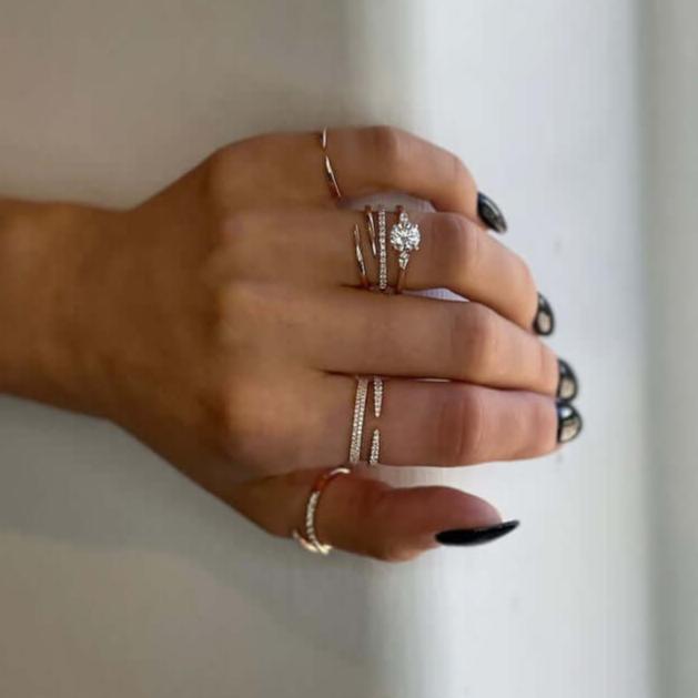 Solid Gold Minimalist Cuff Ring for Women