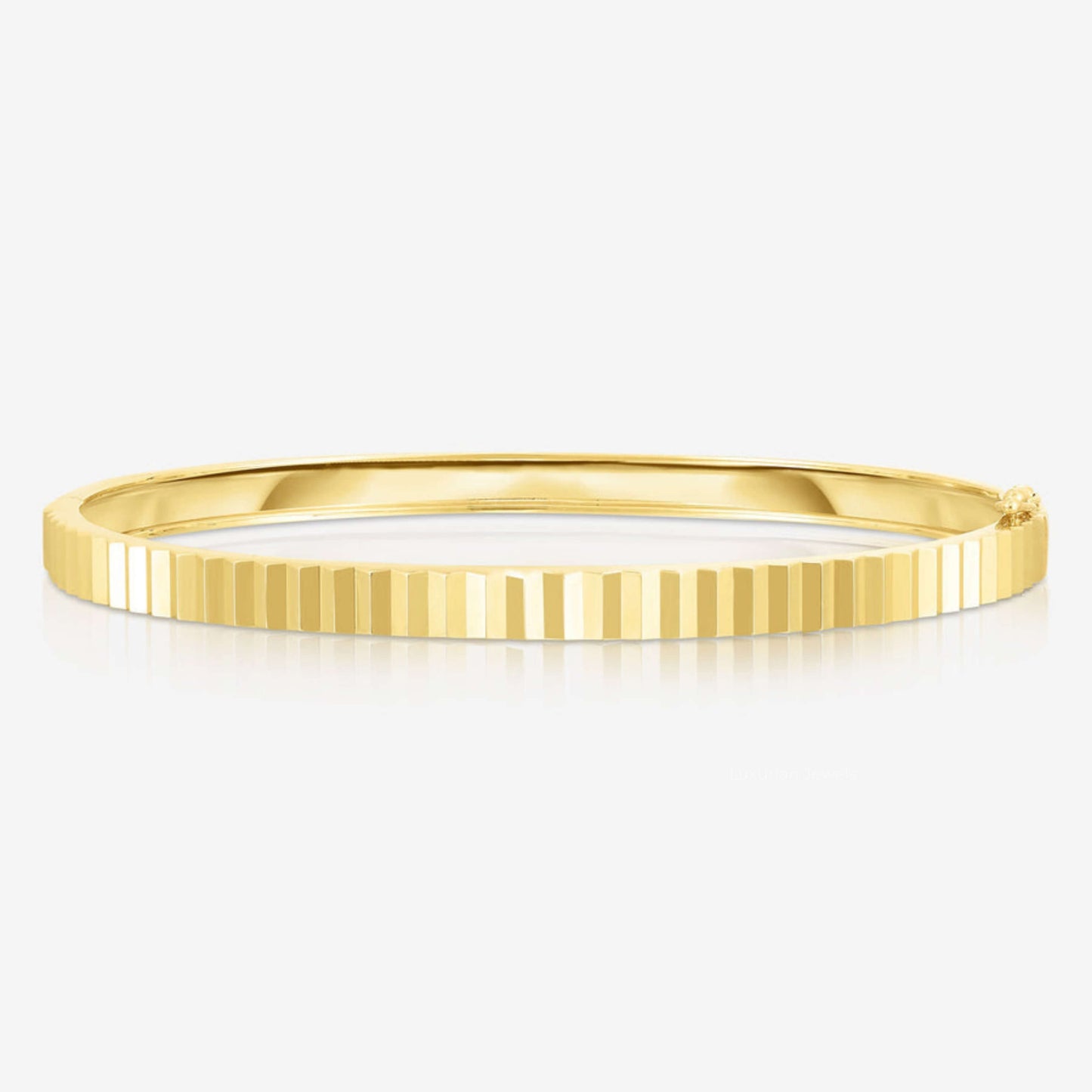 Solid Gold Wedding Bracelet, Fluted Design