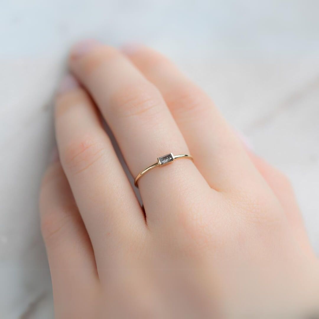 Solitaire Baguette Ring