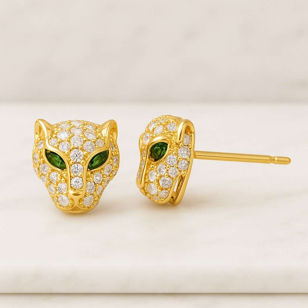 Sparkling labgrown Diamond Fan Shape Earrings Wedding Gift