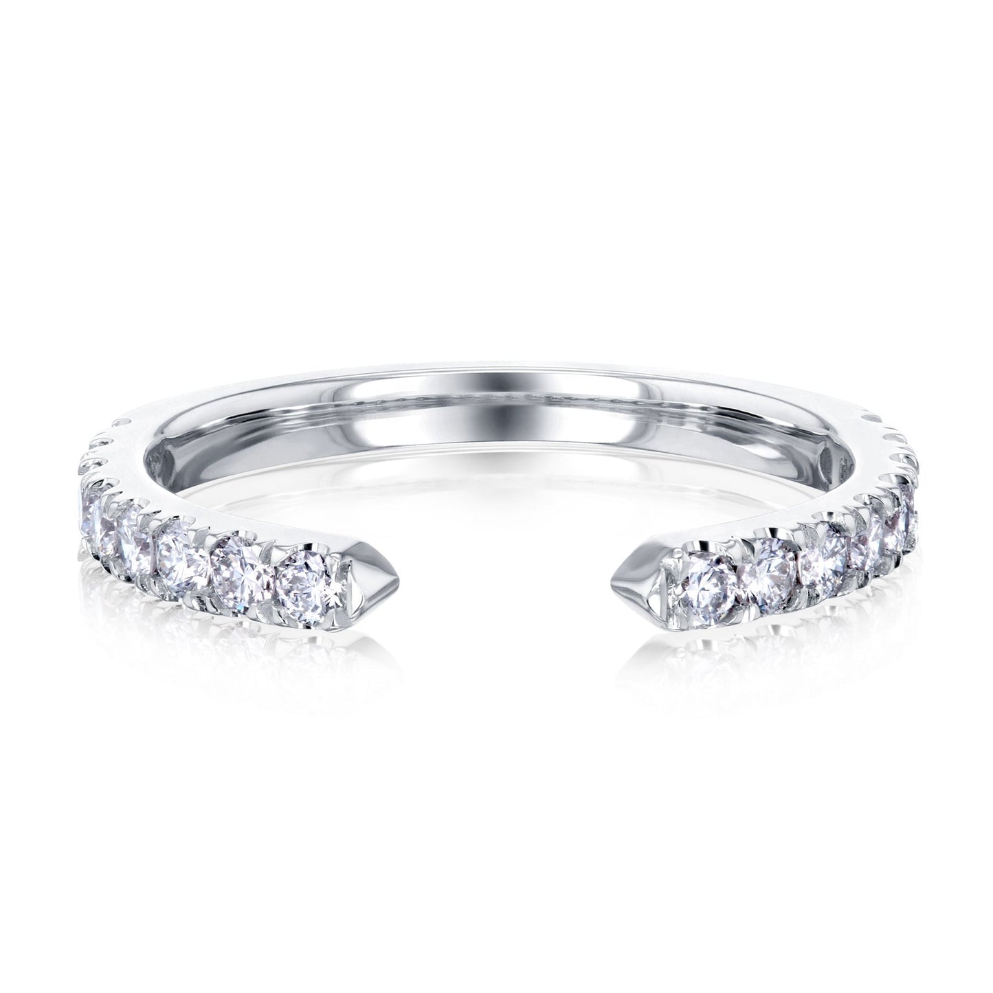 Stackable Open Claw Micro Pave Diamond Ring Her