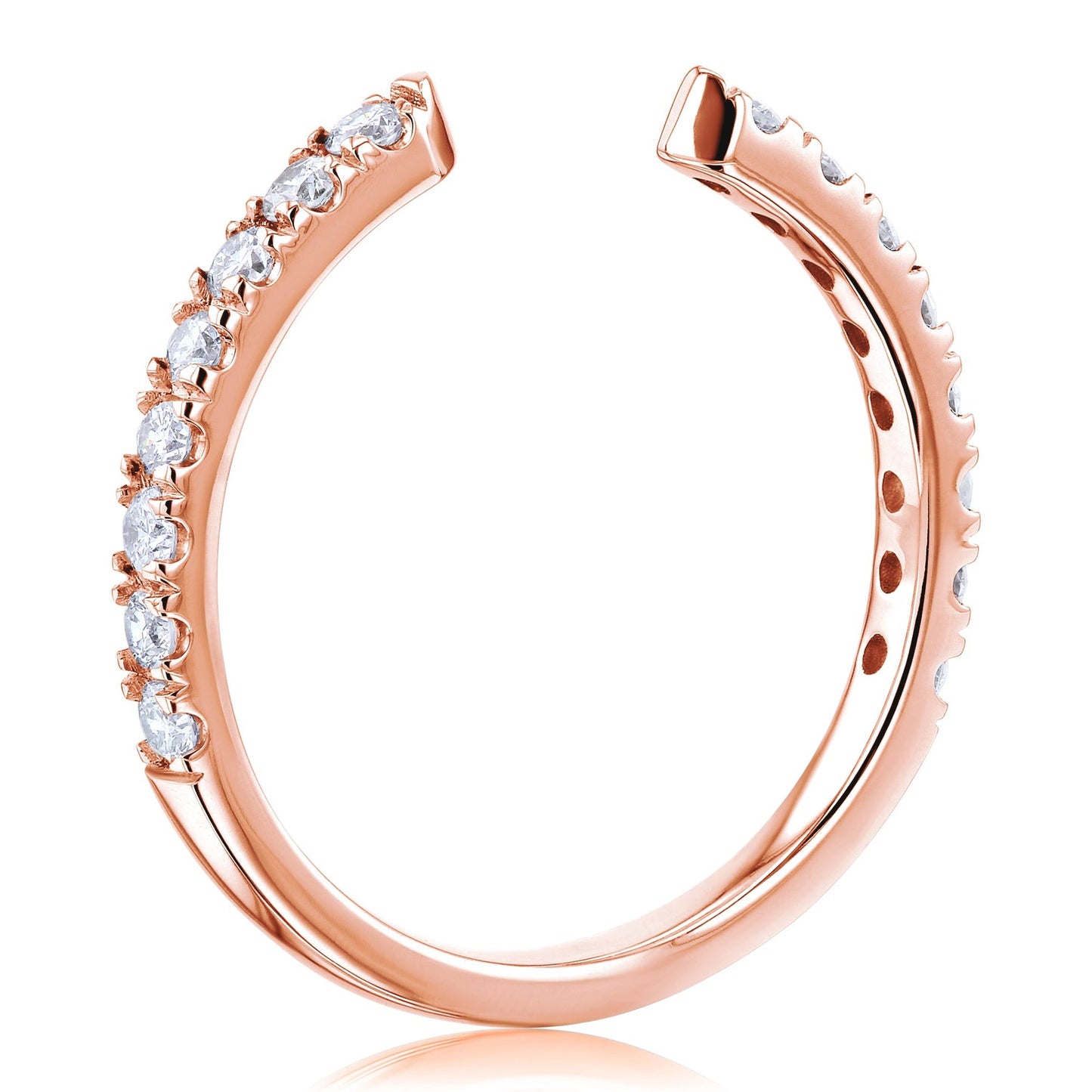 Stackable Open Claw Micro Pave Ring