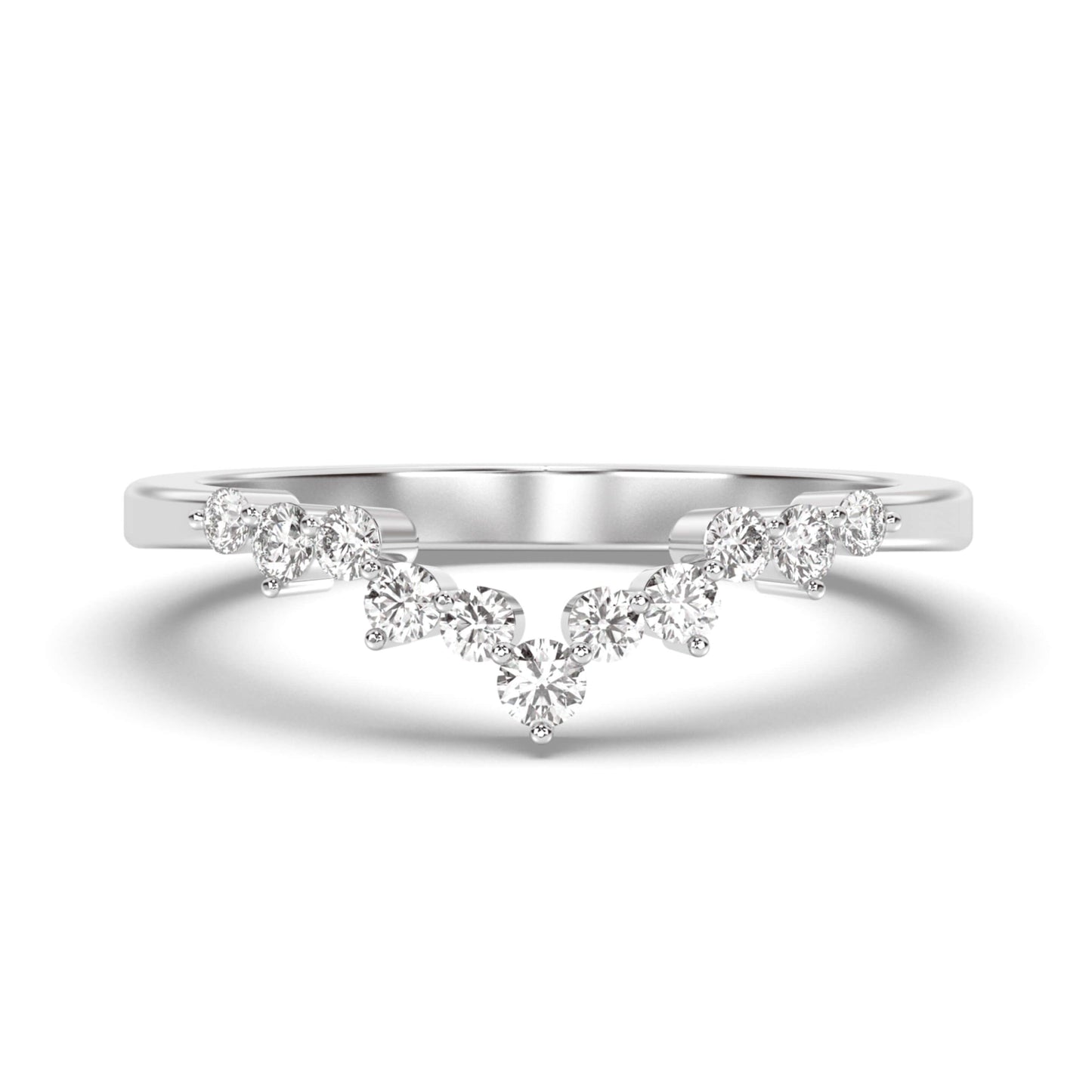Stacking Ring for Women, Dainty Half Eternity Diamond Ring