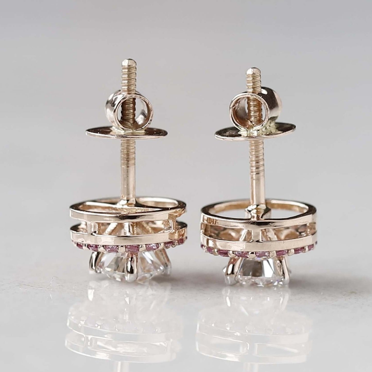 Stud Halo Wedding Earrings