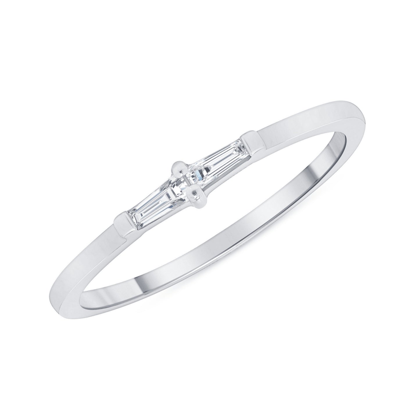 Tapered Baguette Cut Lab Grown Diamond Engagement Ring