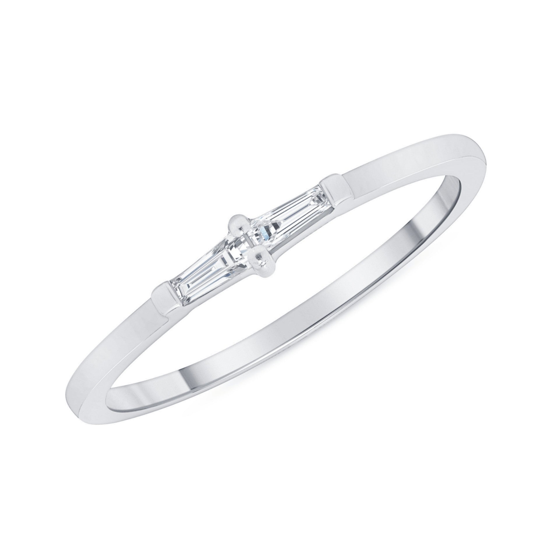 Tapered Baguette Cut Lab Grown Diamond Engagement Ring