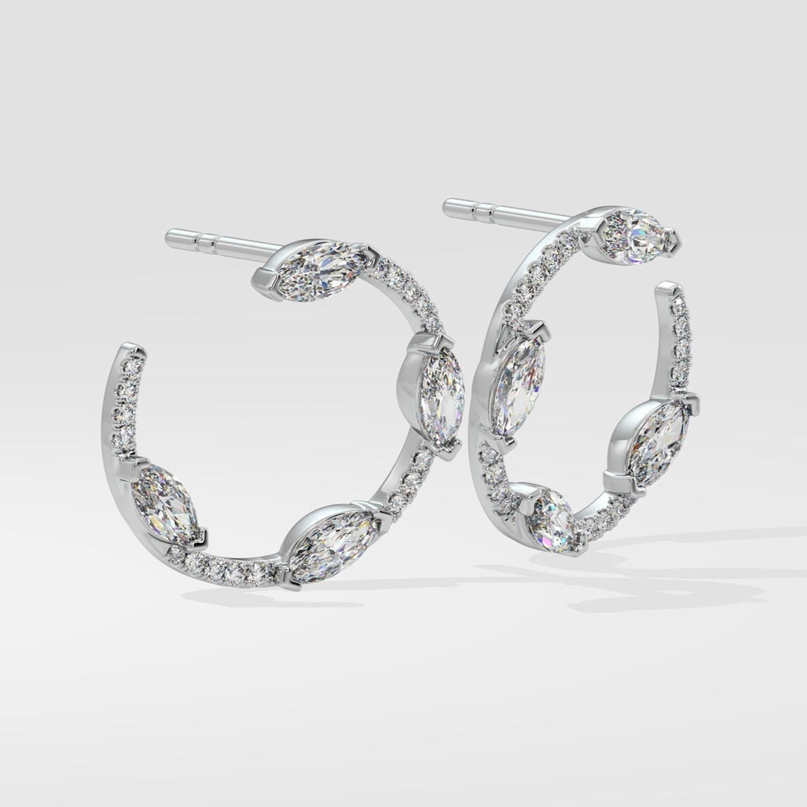 Thick Diamond Huggies In 18K Bold Diamond Earrings