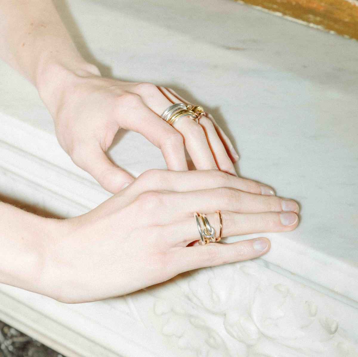 three tone gold stacking ring for her