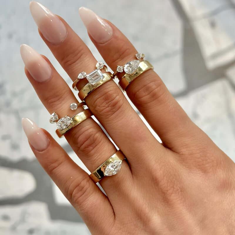 Toi Et Moi Ring Real Lab Diamond Engagement Ring