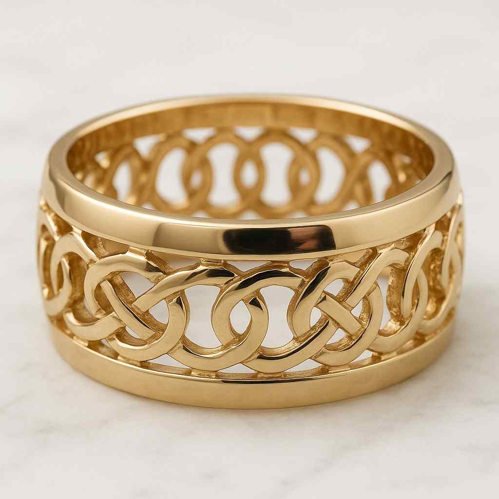 Two Tone Interlocking Band Ring Dainty Statement Ring