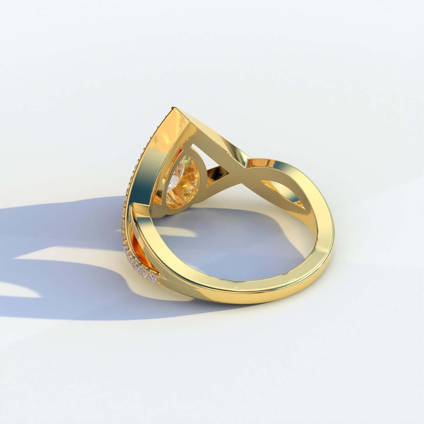 Unique Criss Cross Ring in 14k Solid Gold