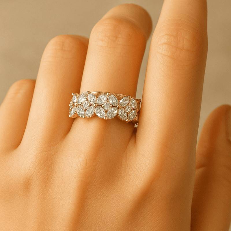 unique marquise cut lab diamond engagement ring