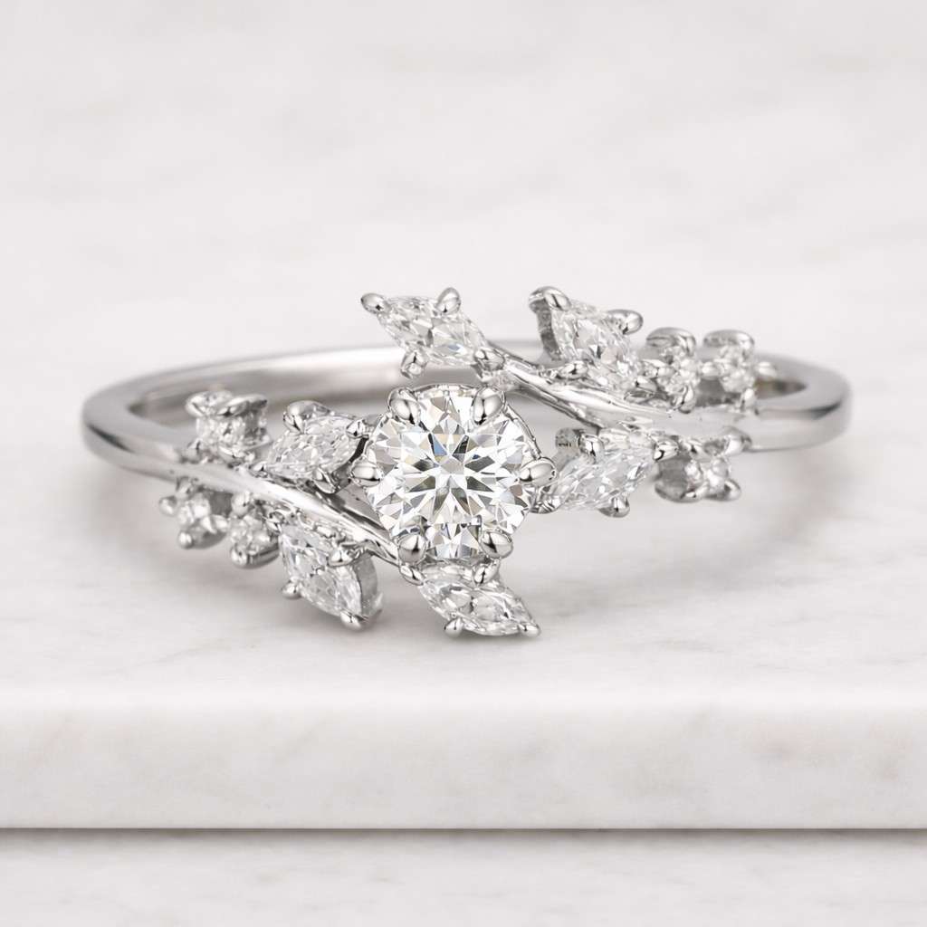 unique open circle diamond ring real lab grown diamond ring for her better luck ring gift for daughter 10k 14k 18k solid yellow gold ring