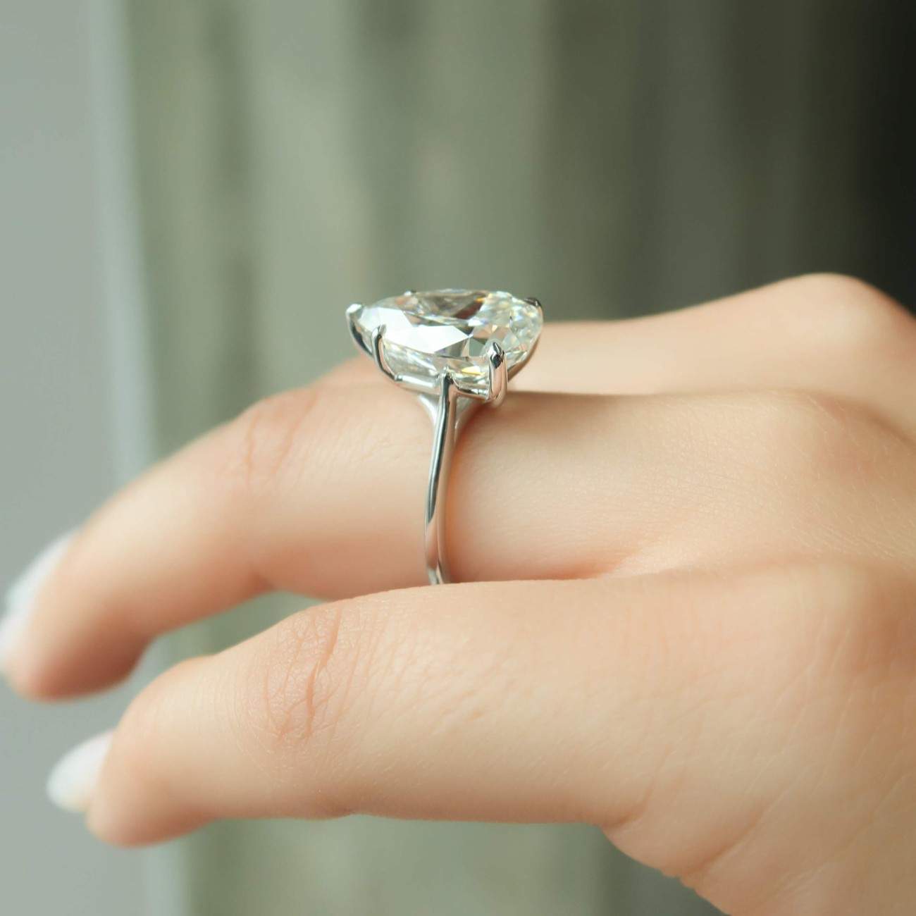 unique hand made vintage yellow gold pear diamond ring lab grown diamond ring igi certified custom engagement ring promise ring