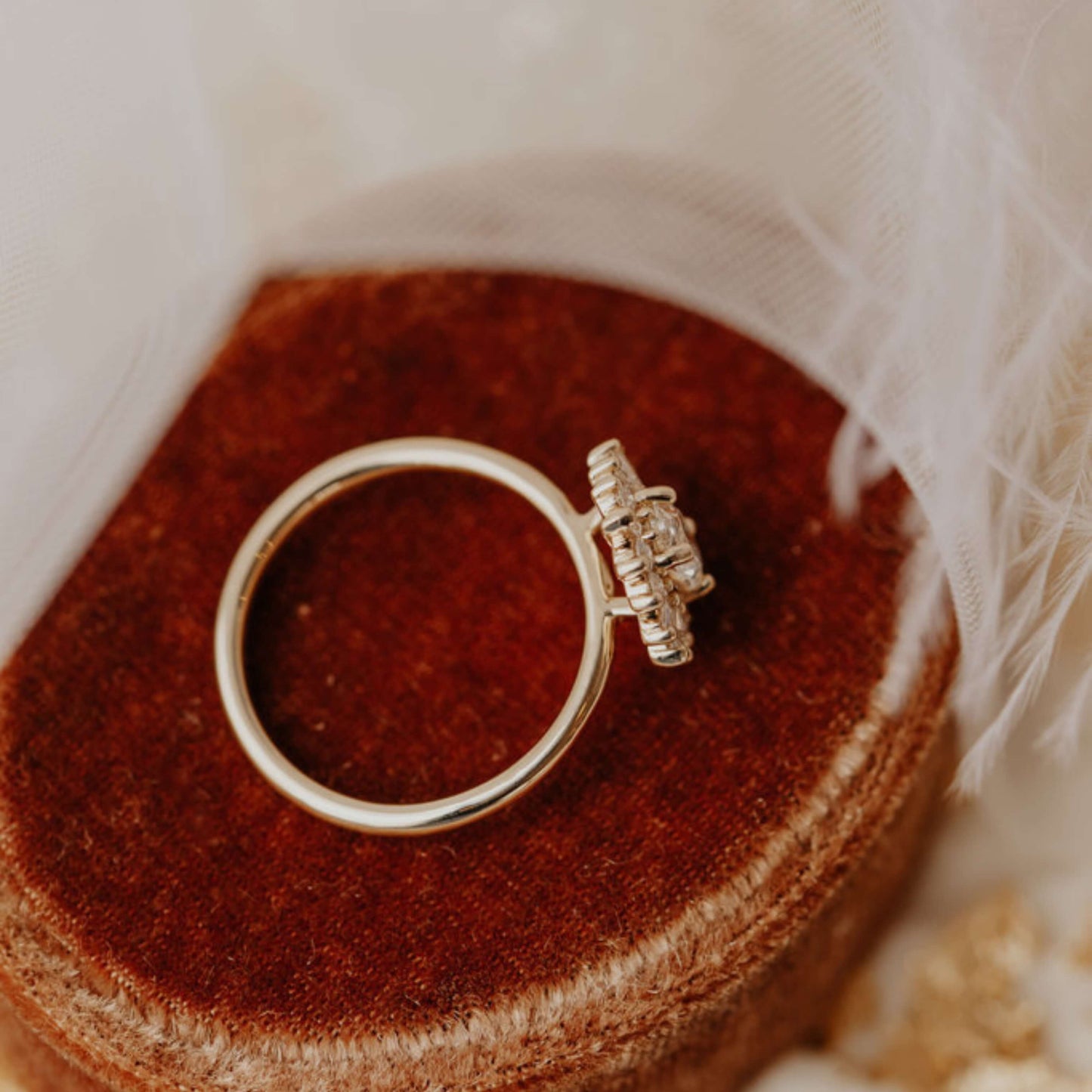 Vintage Diamond Cluster Ring, Art Deco Promise Anniversary Rings For Women