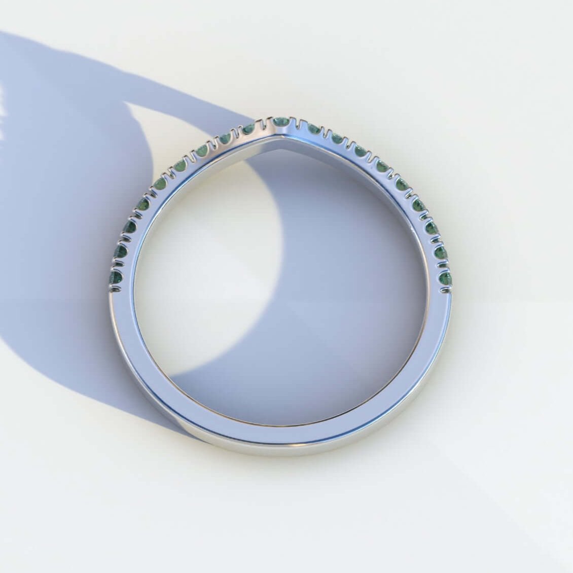 Vintage Estate Round Diamond Curved Wedding Anniversary Band