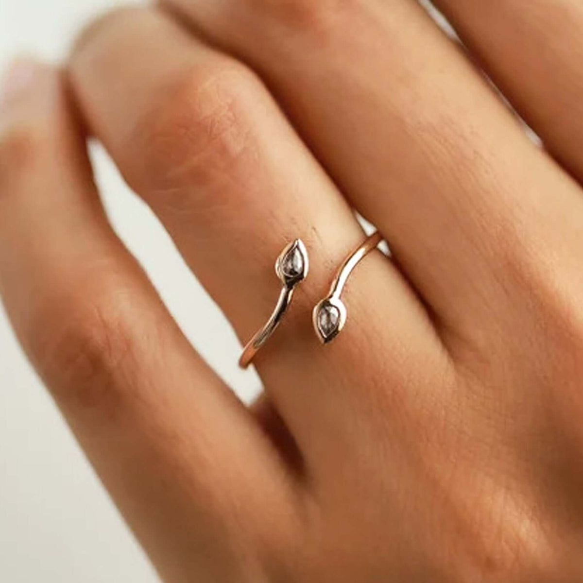 vintage pear shaped toi et moi ring