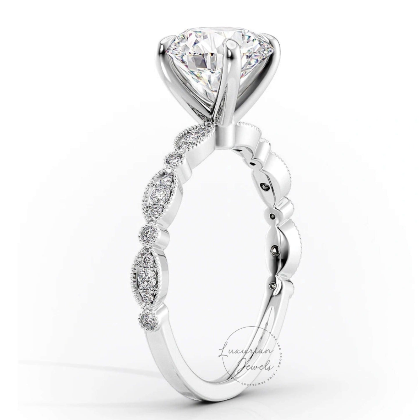 Vintage Real Diamond Ring Women