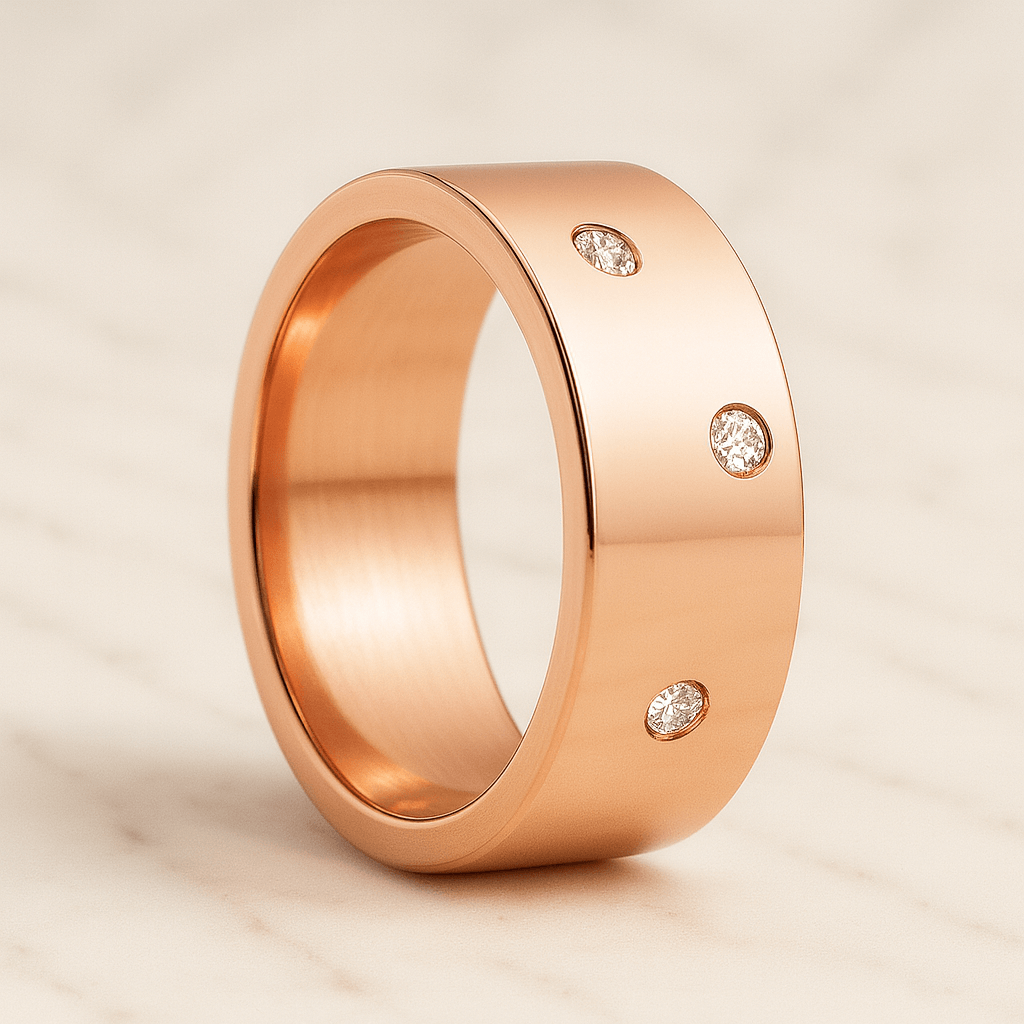 Vintage Rose Gold Moissanite Engagement Ring Set Diamond Bridal Cluster