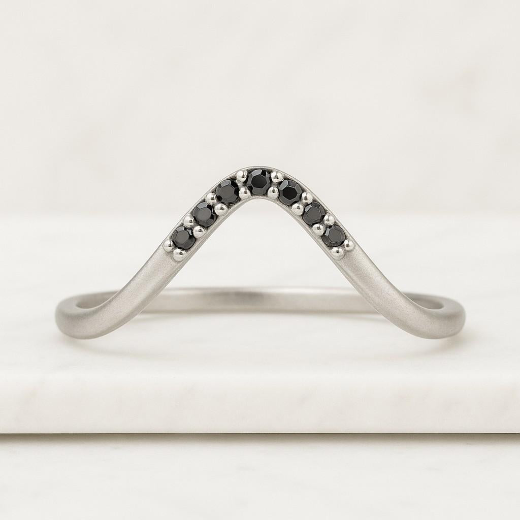 Wedding Band for Women Lab Create Diamond Band Ring Anniversary Gift for Wife Chevron Ring