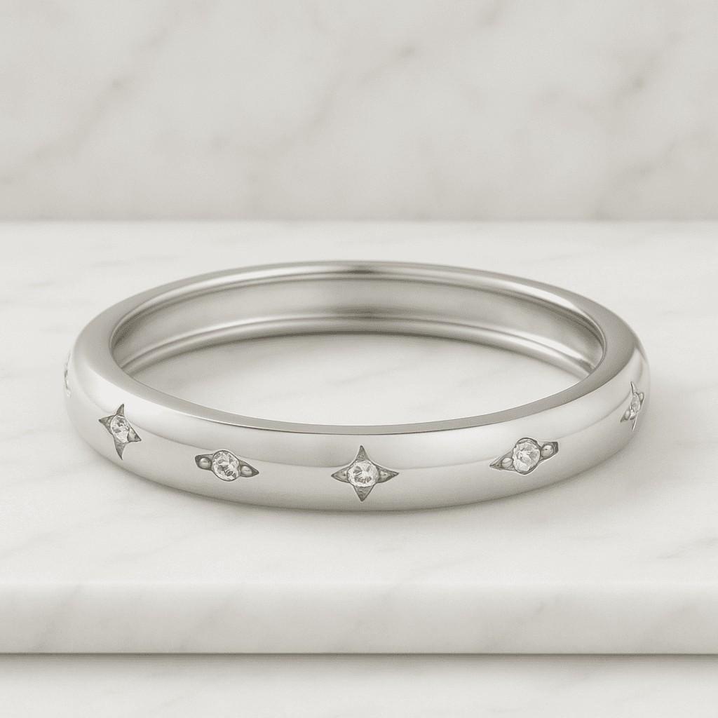 White Gold Twisted Wedding Band: Comfort Fit Stacking Ring