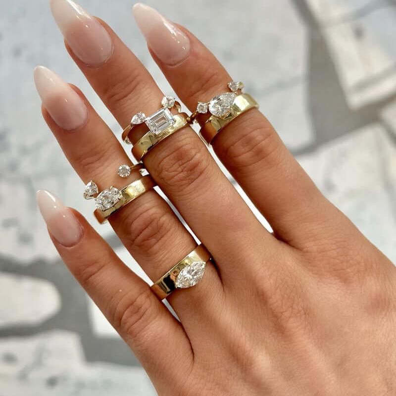 Wide Diamond Everyday Wear Ring