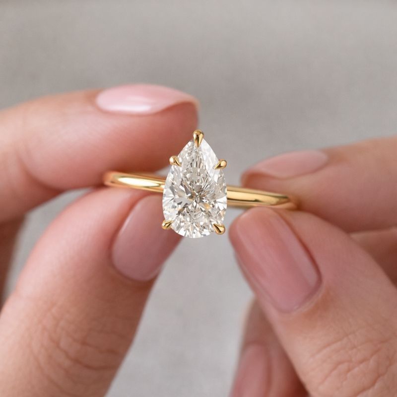 wife simple lab create diamond ring dainty diamond ring