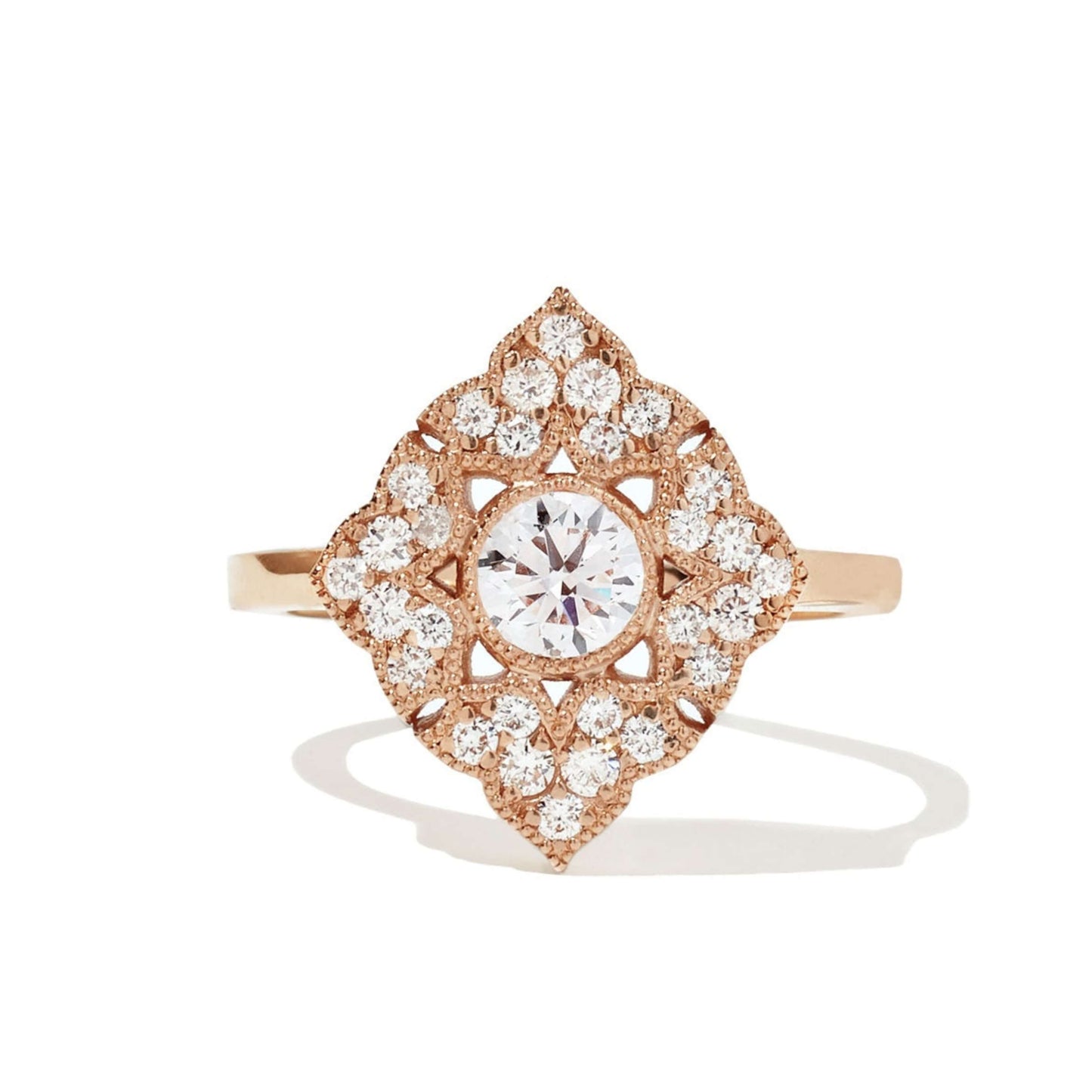 Women's Lozenge Dinner Ring, Antique Green Baguette And Round Diamond Set Ring, Art Deco Ring