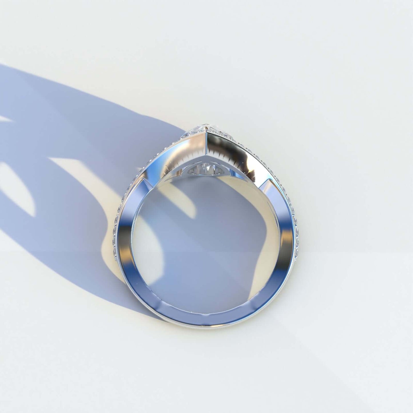 X Cross Round Ombre Diamond Stackable Ring For Women