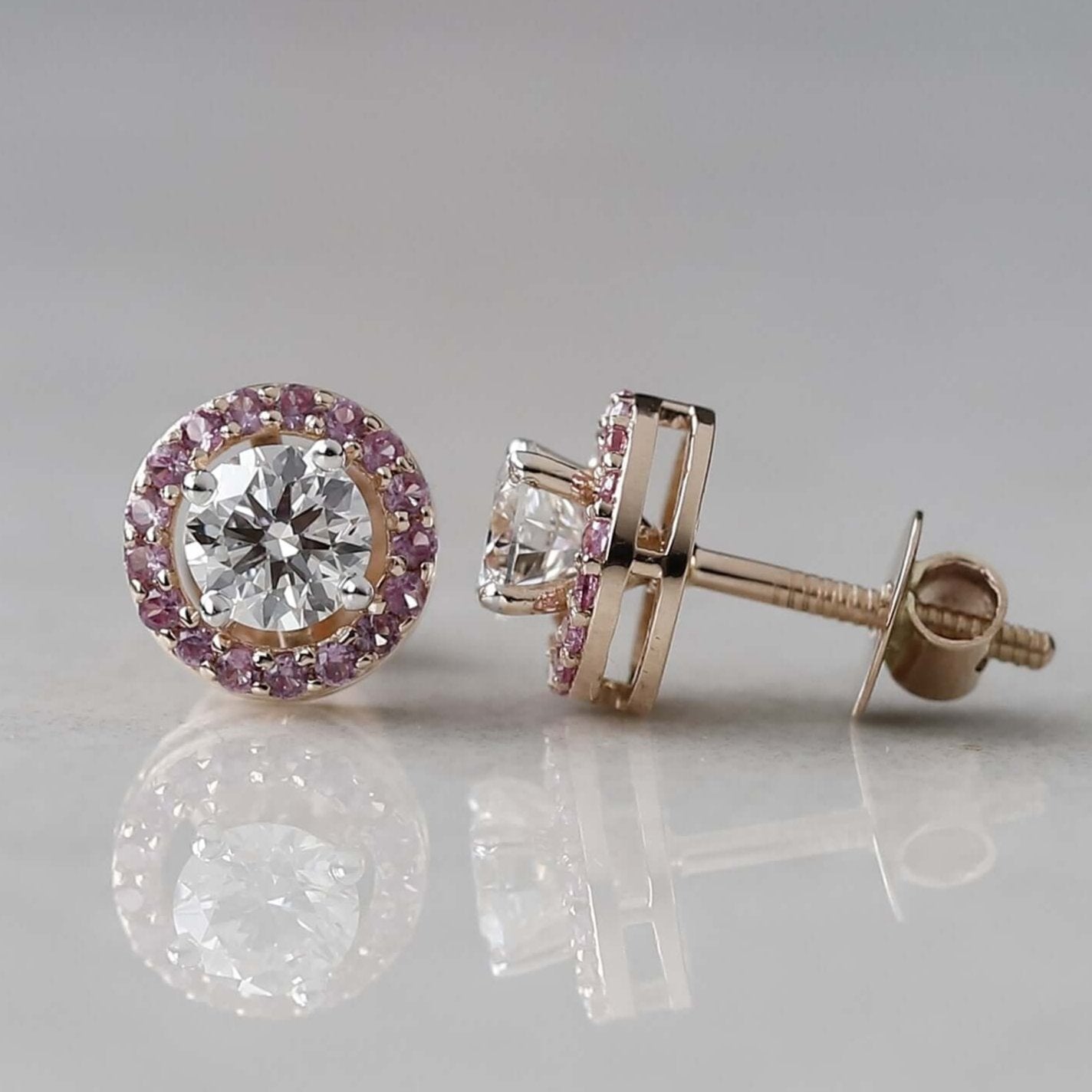 Yellow Diamond Stud Earrings in 18K Gold