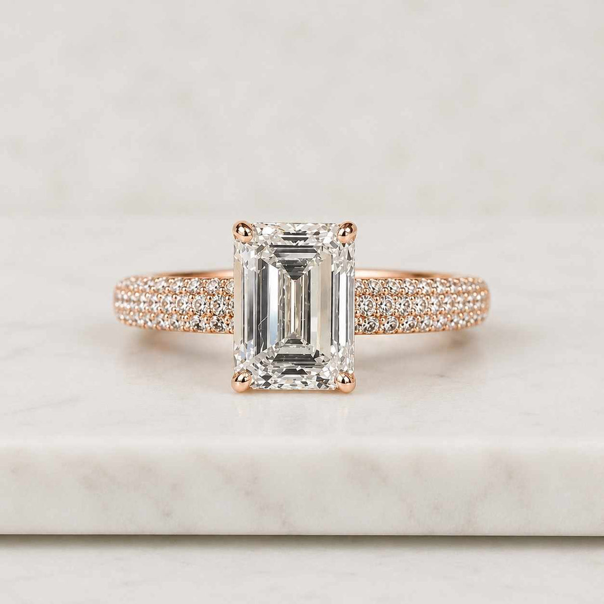 3 ct emerald cut lab grown diamond ring, engagement ring, wedding ring, unique ring, 14k gold ring for women, anniversary gifts