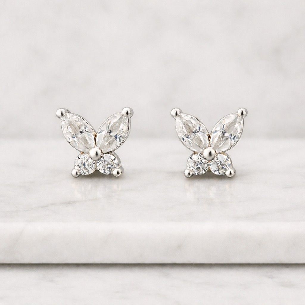 diamond butterfly earrings moissanite butterfly earrings lab diamond earrings cubic zirconia earrings cz butterfly earrings