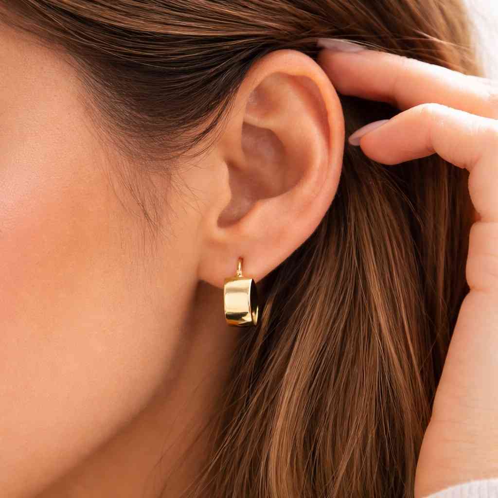 chunky gold hoop earrings - minimalist hoop earrings - gold tone earrings - everyday jewelry wear - golden hoops - christmas gift for her