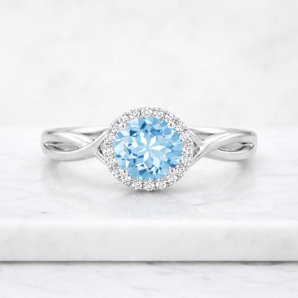 gemstone promise ring gemstone bridal ring precious stone ring faceted gemstone ring round gemstone ring light blue stone ring sparkling gemstone ring gemstone gift ring gemstone fashion ring