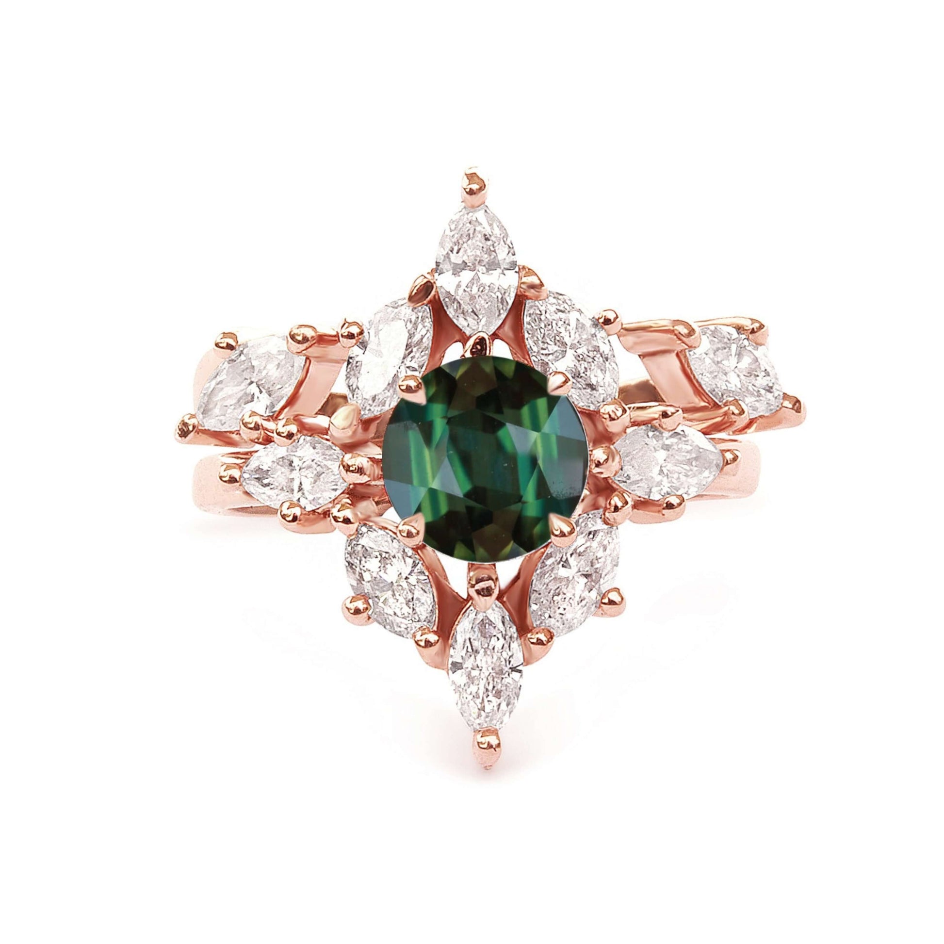 green sapphire ring, emerald cut sapphire, Madagascar Sapphire, Unique Sapphire Ring