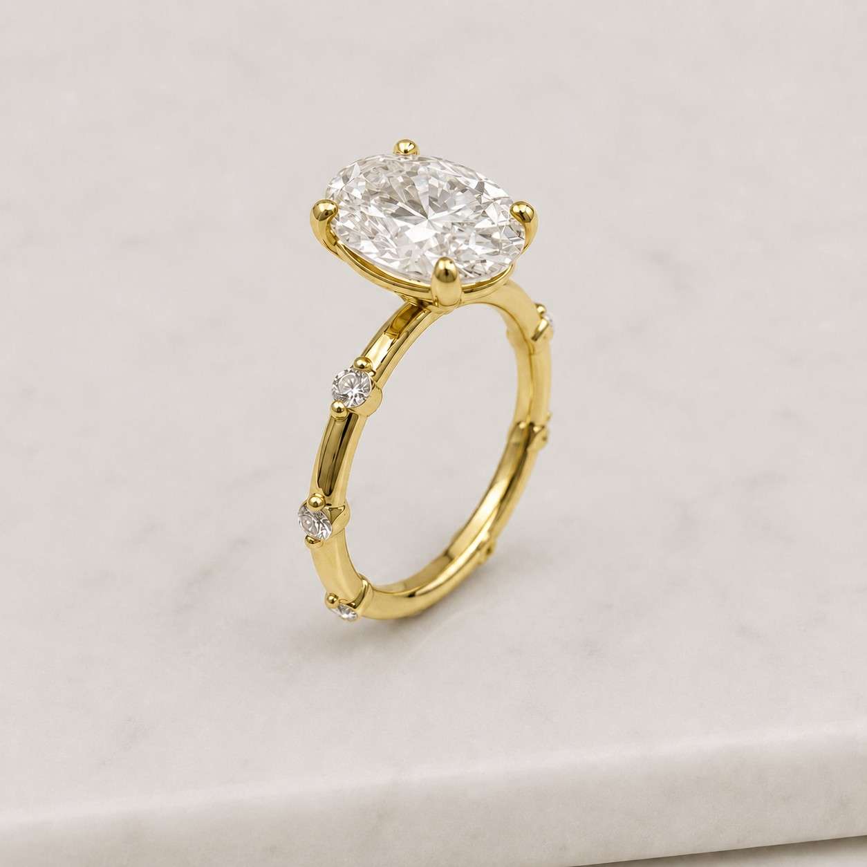 2ct igi certified oval cut lab grown diamond engagement ring unique yellow gold hidden halo ring european shank wedding ring promise gift