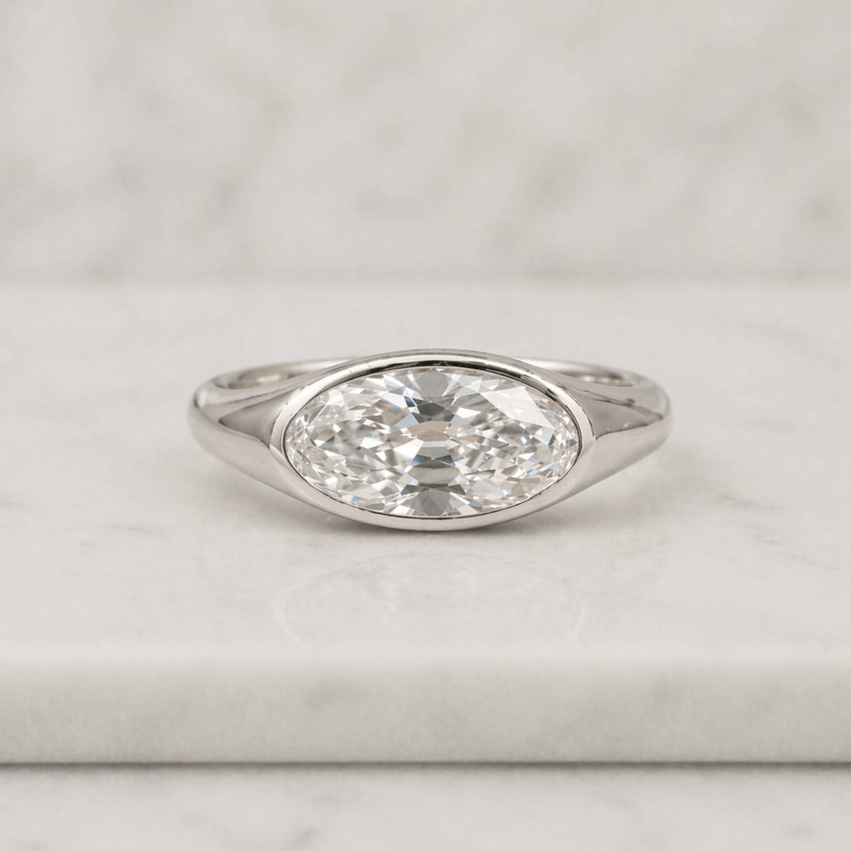 oval diamond bezel set engagement ring 14k gold solitaire ring dainty minimalist wedding anniversary gift for her classic everyday ring