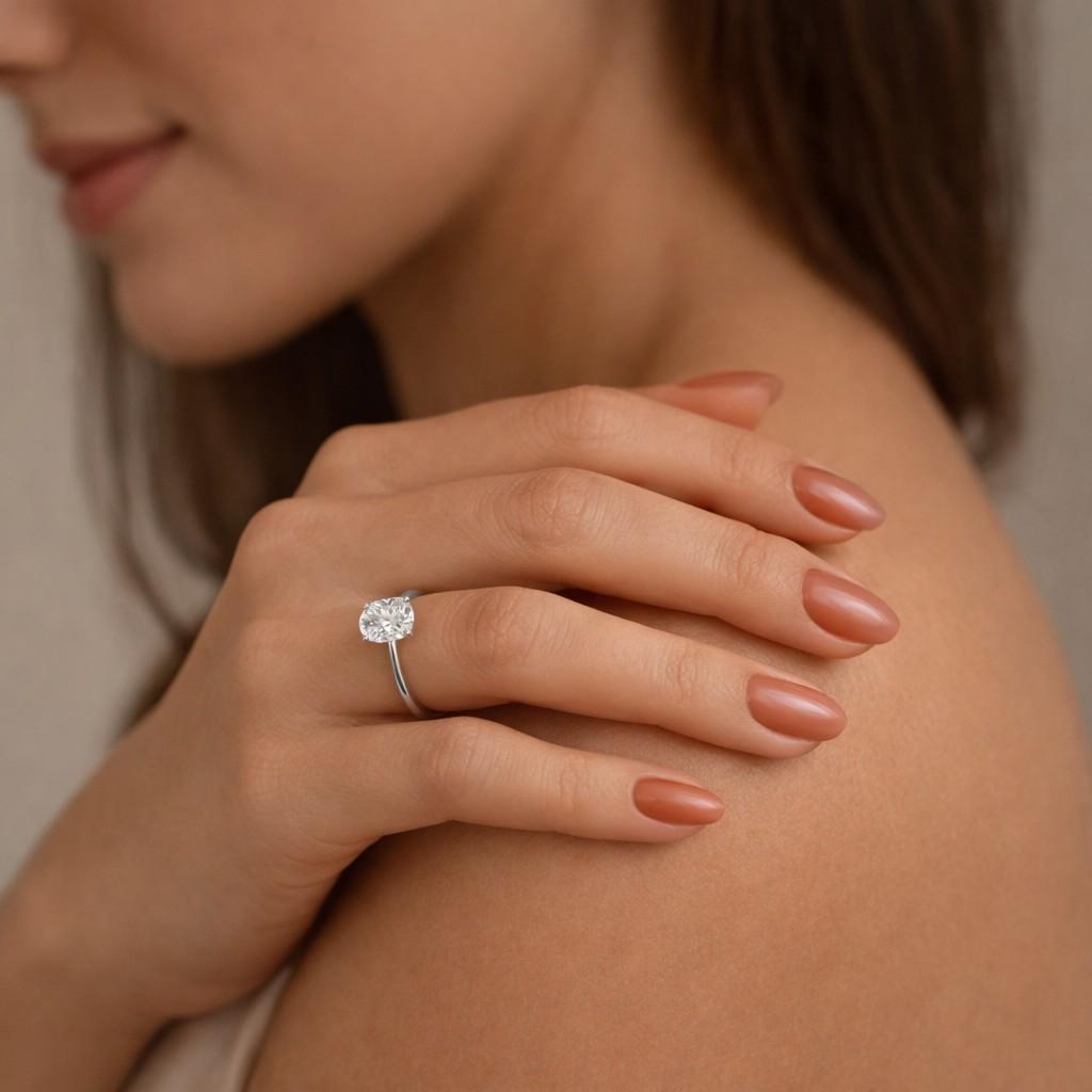 0.60ct cushion cut lab grown diamond solitaire engagement ring, also available in moissanite in 10k or 14k solid gold