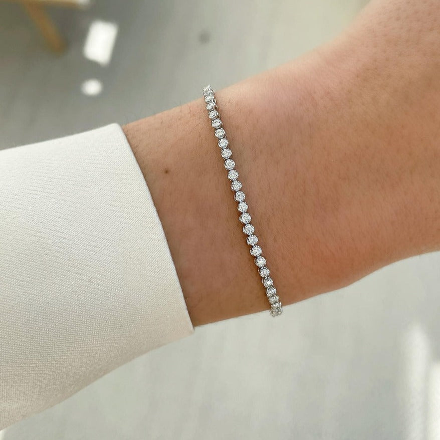 Round Cut Lab Grown Diamond Tennis Bracelet