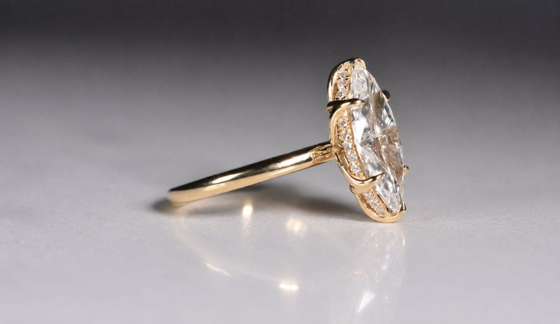 Hidden Halo Marquise Rings