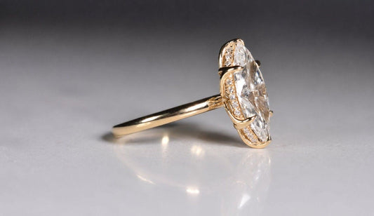 Hidden Halo Marquise Rings