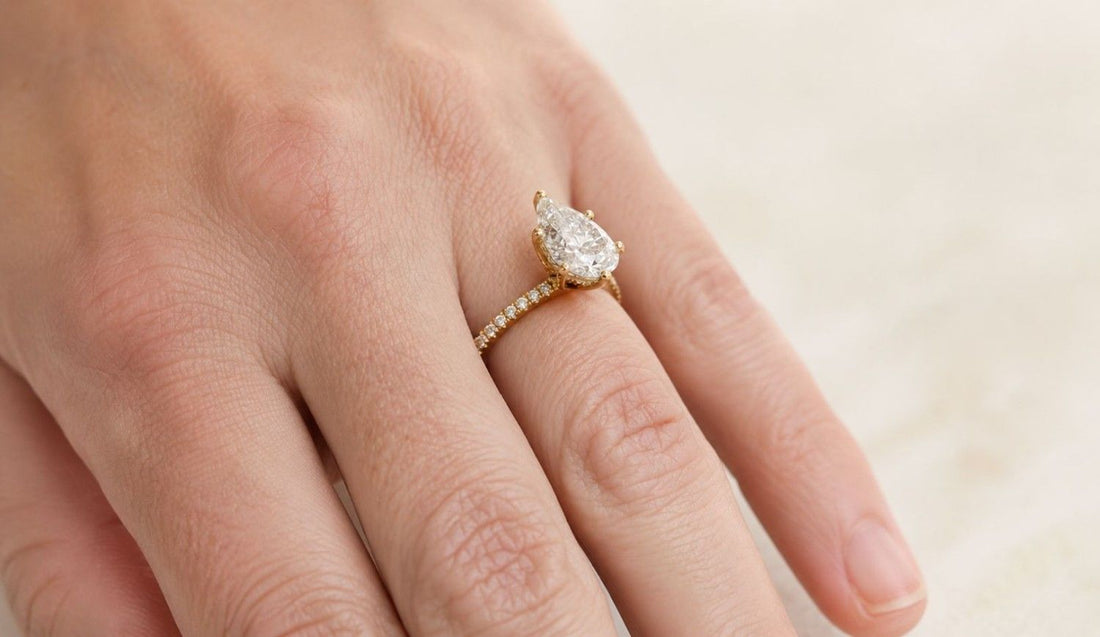 Hidden Halo Pear Ring