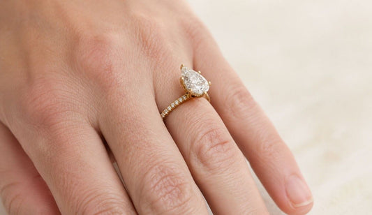 Hidden Halo Pear Ring