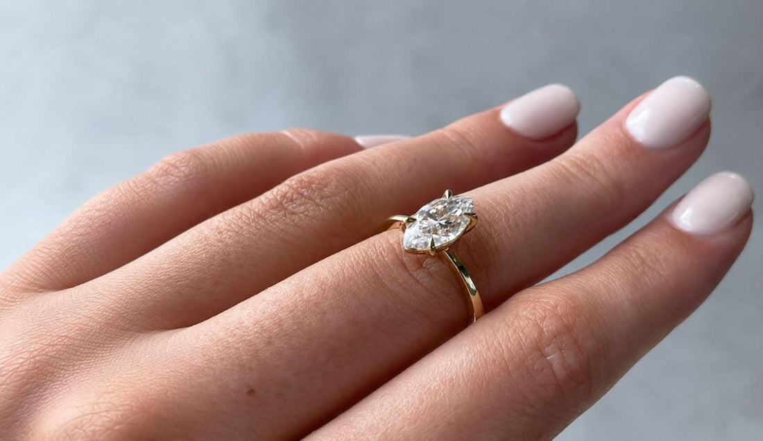  Marquise Cut Lab Grown Diamond Classic Solitaire Engagement Ring