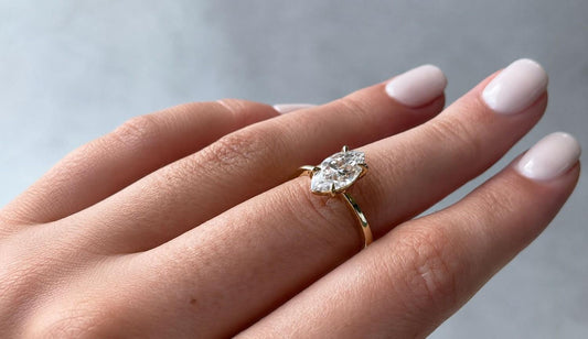  Marquise Cut Lab Grown Diamond Classic Solitaire Engagement Ring