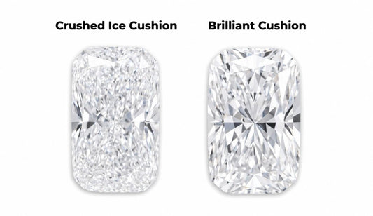 Modified Brilliant Cushion Cut vs Crushed Ice Cushion Cut Diamonds