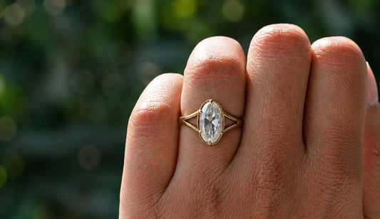 Moval Cut Moissanite Rings