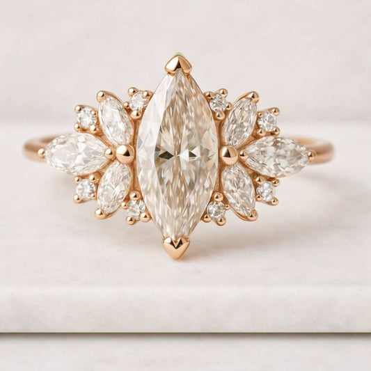 marquise cluster ring